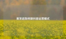 美发店如何做抖音运营模式
