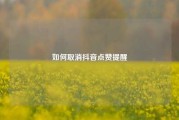 如何取消抖音点赞提醒