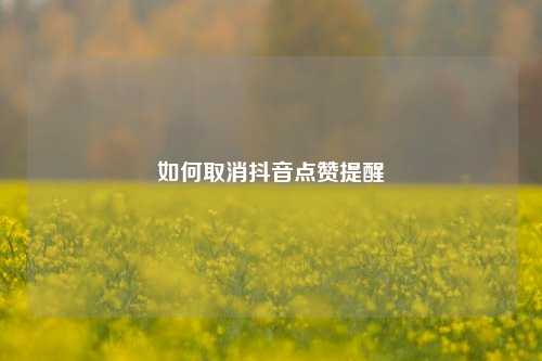 如何取消抖音点赞提醒
