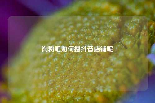 淘粉吧如何搜抖音店铺呢